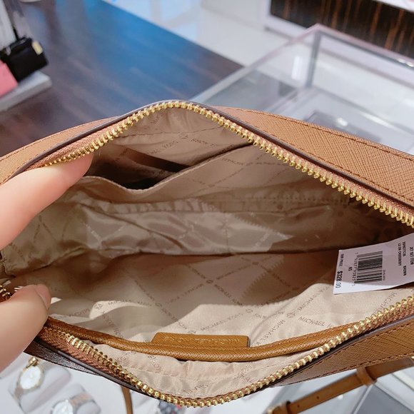 MK Jet Set LG EW Saffiano Crossbody Bag LOGO Brown - Picture 4 of 4